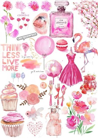 Стикеры розовая тема