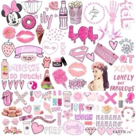 Стикеры для ЛД розовые