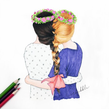 Рисунки для срисовки подруги