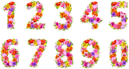 Красивые цветочные цифры