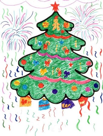 Елка детский рисунок