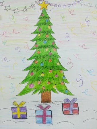 Украсим елочку рисование