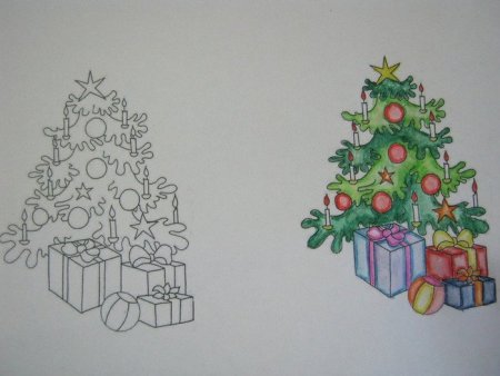 Новогодняя ёлка корондашами