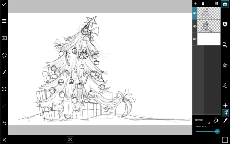 Новогодняя елка рисунок карандашом