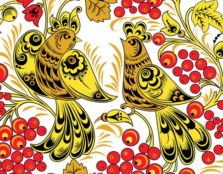 Хохломская роспись птичка