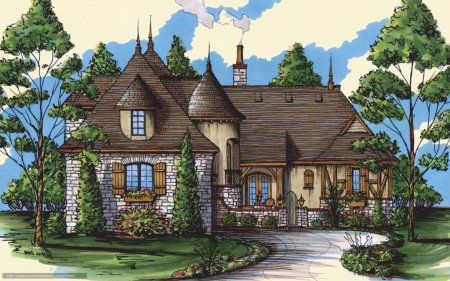 Домик рисунок карандашом