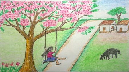 Детские рисунки о природе карандашом