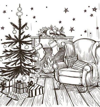 Новогодние эскизы рисунков