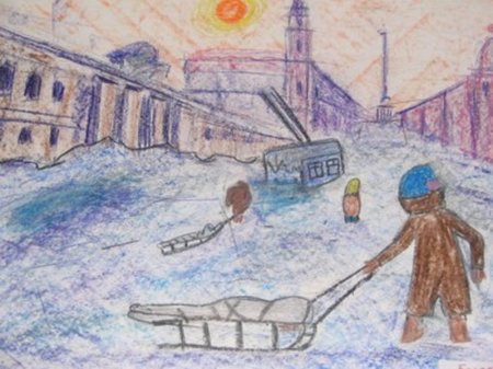 Блокада Ленинграда нарисова