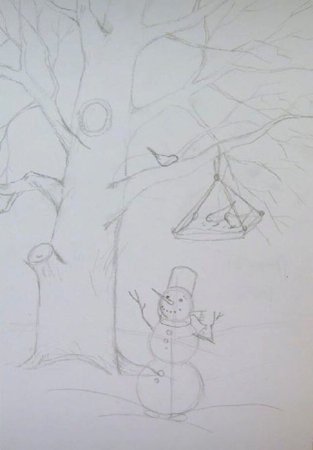 Зима карандашом