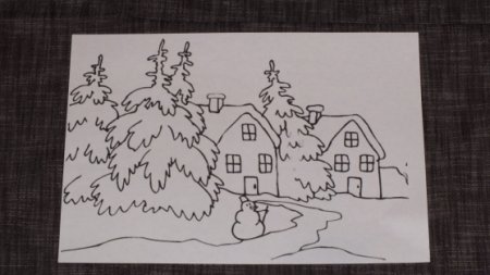 Зима карандашом