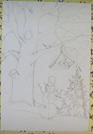 Зима рисунок