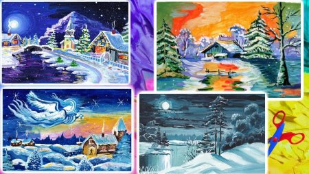 Зимний рисунок карандашом