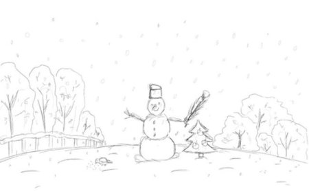 Зима рисунок