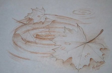 Осенний рисунок карандашом