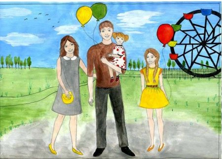 Детские рисунки семьи