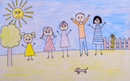 Красивый рисунок на тему семья карандашом (45 фото)