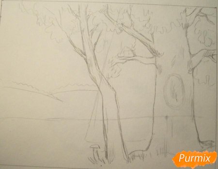 Рисование осеннего пейзажа