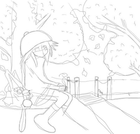 Поэтапное рисование осеннего пейзажа