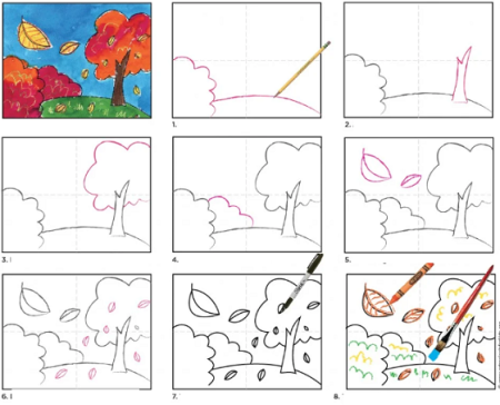 Золотая осень карандашом