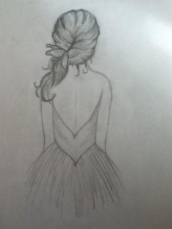 Фото девушки карандашом со спины