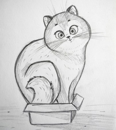 Котик карандашом