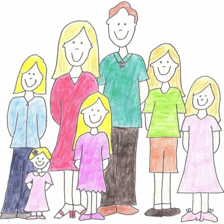 Рисунок про семью карандашом