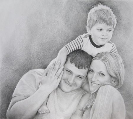 Рисунок моя семья карандашом