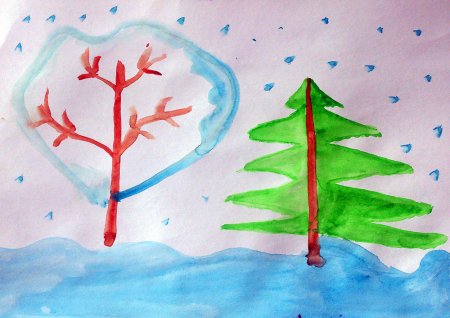 Зимний пейзаж раскраска для детей