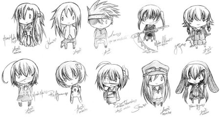 Рисунки в стиле Чиби карандашом