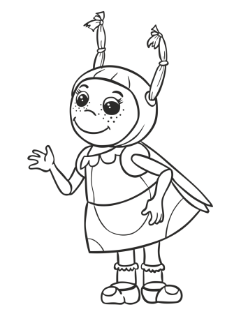 Герои из мультика Лунтик раскраска