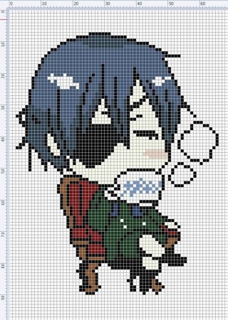 Схемы вышивки крестом аниме тёмный дворецкий