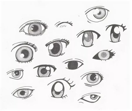 Рисунки для срисовки глаза