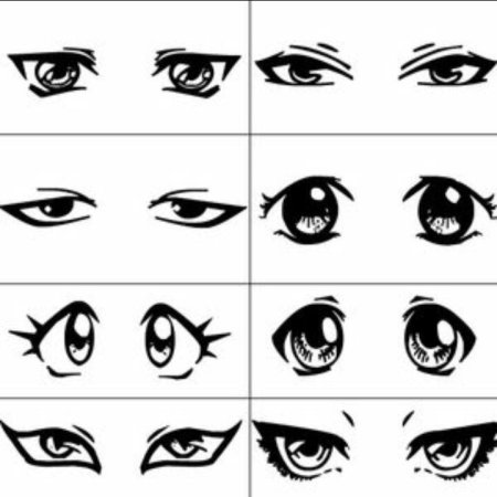 Трафарет аниме глаз
