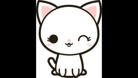 Рисунки для срисовки лёгкие котята