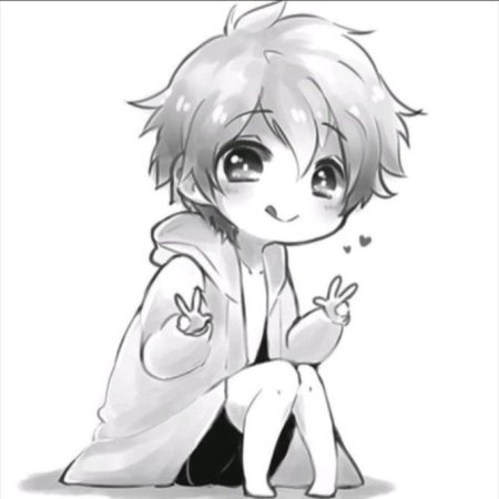 Чиби чёрно белые