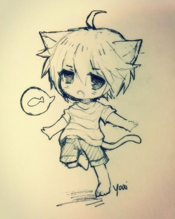 Набросок Чиби мальчика