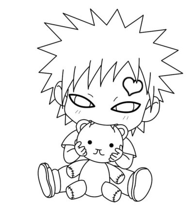 Раскраски аниме Наруто Гаара