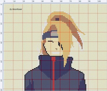 Саске Учиха по клеточкам