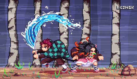 Kimetsu no Yaiba пиксель арт