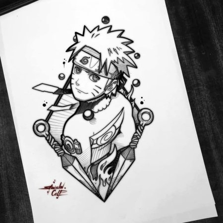 Тату в стиле аниме Наруто эскизы