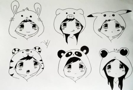 Рисунки аниме лёгкие маленькие