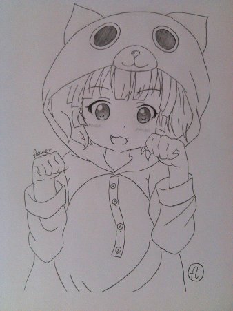 Милое аниме карандашом