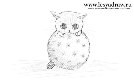 Новогодний котик рисунок карандашом для срисовки