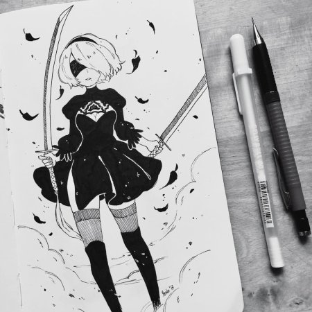 Инктобер скетчи аниме