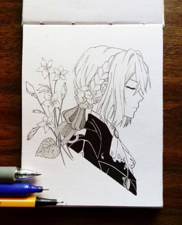 Аниме черной ручкой