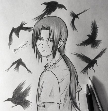 Аниме черной ручкой