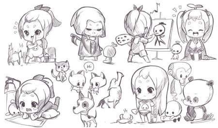 Аниме Чиби скетчи