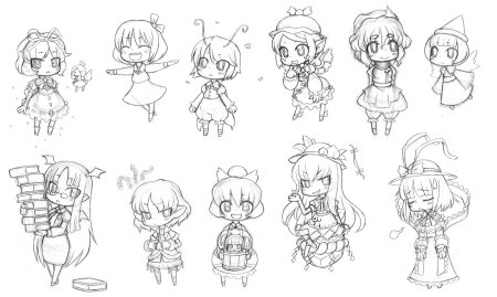 Разные стили рисования Чиби