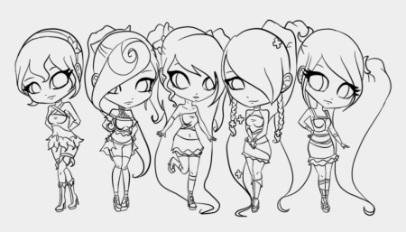 Раскраска мини аниме